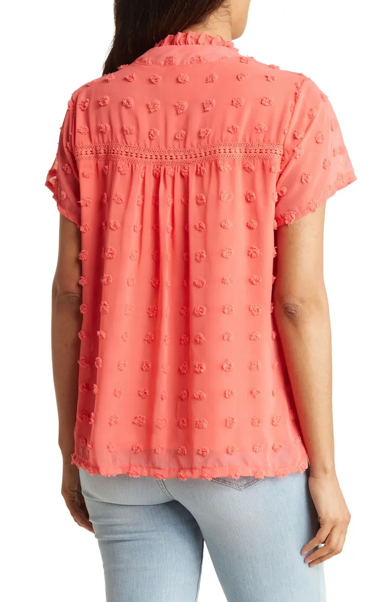 SB1130 Crochet Clip Dot Blouse