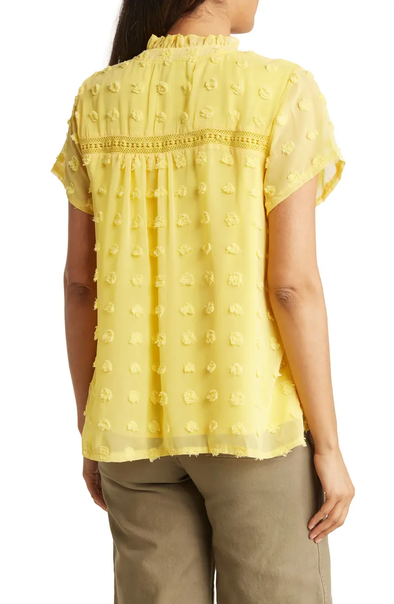 SB1130 Crochet Clip Dot Blouse