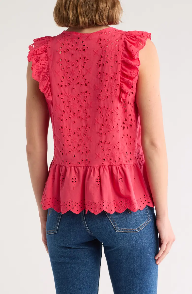 SB1325 Eyelet Cap Sleeve Top