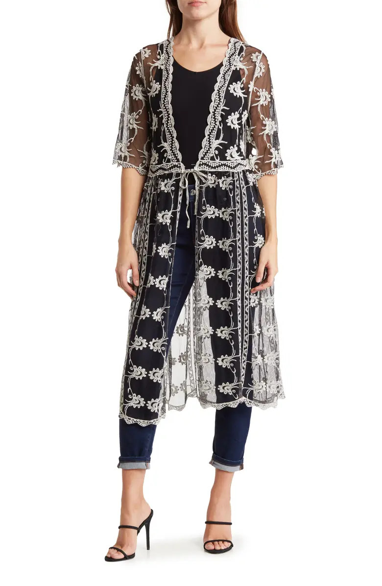 SB1511 Embroidered Mesh Duster