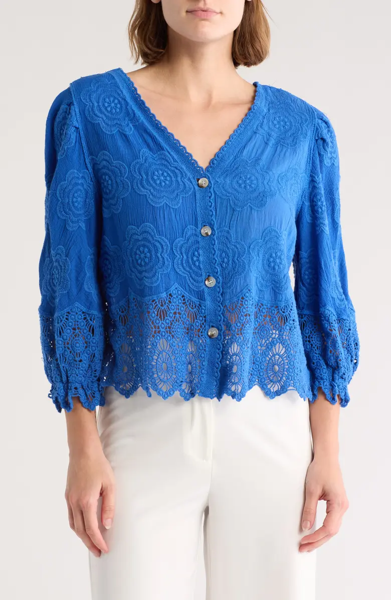 SB1747 Embroidered Button-Up Shirt