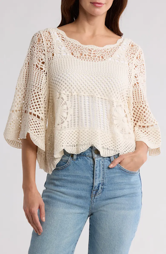 SB1811 Crochet Cotton Top