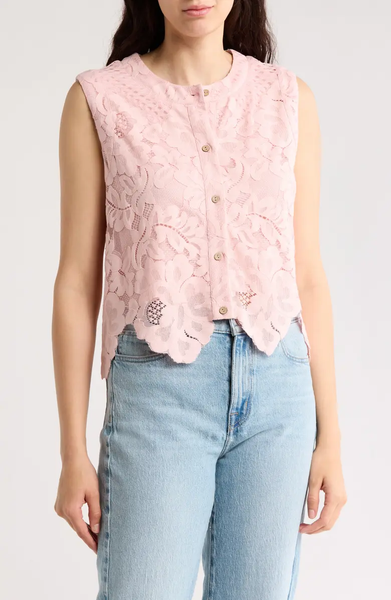SB823 Floral Lace Button-Up Top – ForgottenGraceOnline
