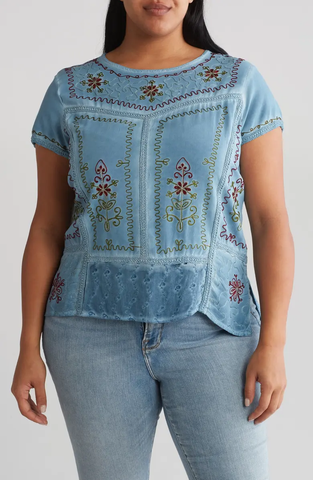 SB1300 Cotton Eyelet Button-Up Shirt
