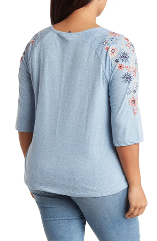 SB1095X Floral Embroidered Blouse