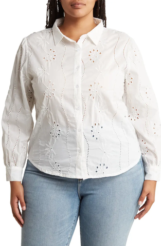 SB110AX Plus Red Lace Layered Blouse
