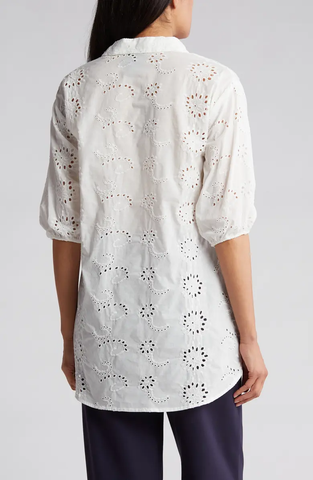 SB1324 Cotton Eyelet Button-Up Shirt