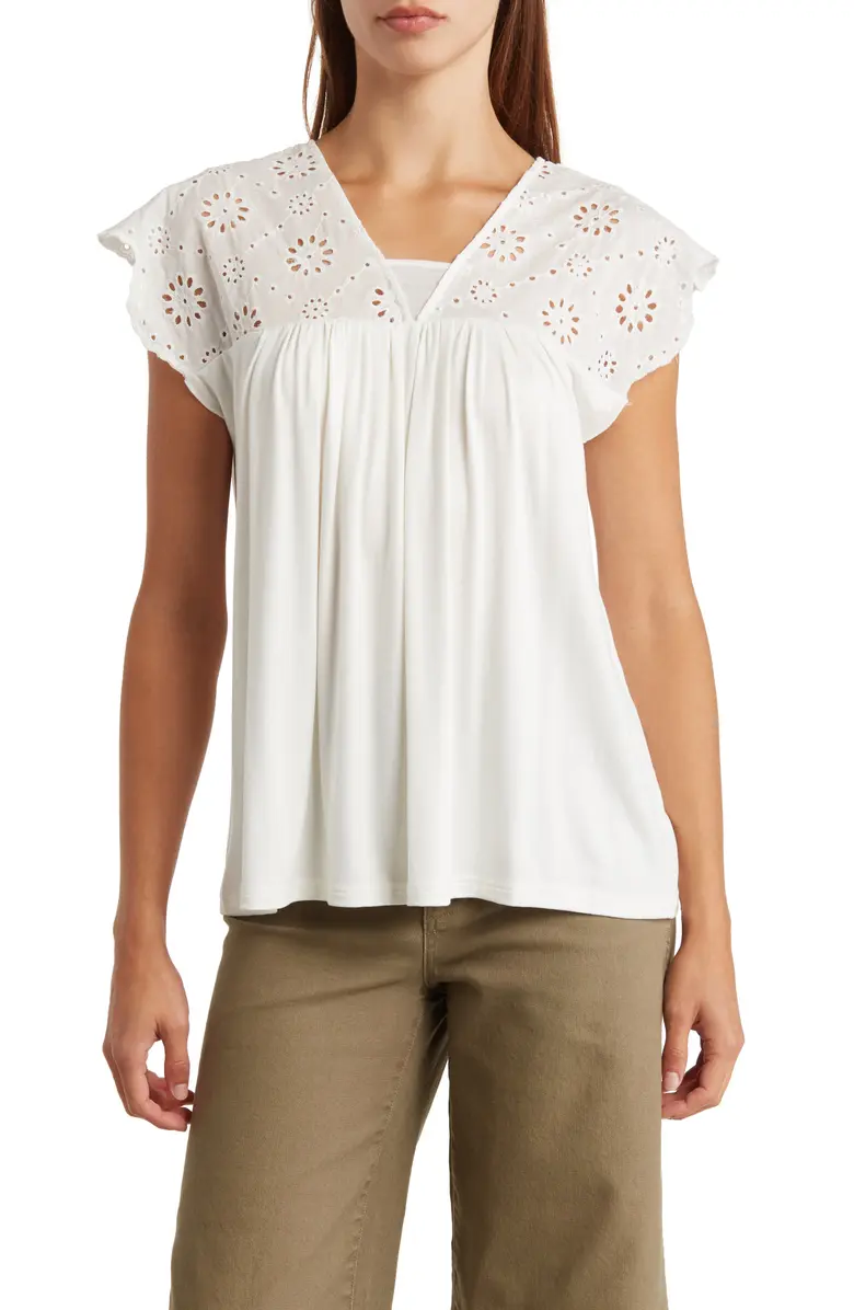 SB1344 Eyelet Cap Sleeve Blouse – ForgottenGraceOnline