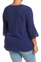 SB162X Cutout Embroidered Blouse