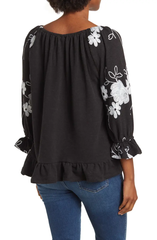 SB500SW Peasant Embroidered Blouse