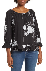 SB500SW Peasant Embroidered Blouse