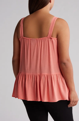 SB766X Eyelet Peplum Tank