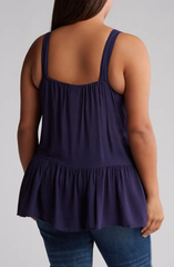 SB766X Eyelet Peplum Tank