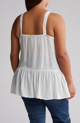 SB766X Eyelet Peplum Tank