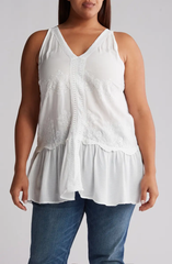 SB766X Eyelet Peplum Tank