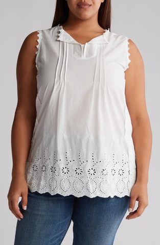 SB1020X Embroidered Cotton Tank Top