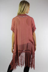 HY1755 FRINGE CROCHET DUSTER