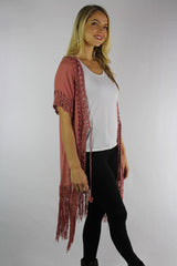 HY1755 FRINGE CROCHET DUSTER